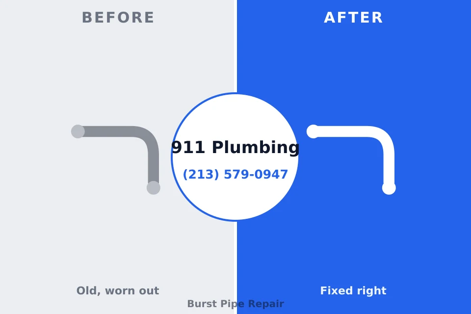 Before and after: plumbing repair Village Shires, PA